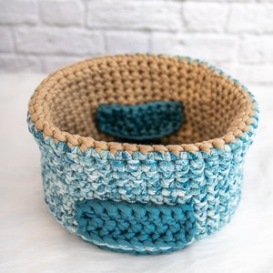 Multi-Reversible BASKET CROCHET PATTERN Crochet Basket with Pockets Crochet Basket with Drawstring image 4