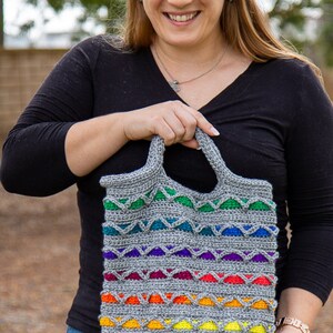 Rainbow REVERSIBLE Tote Bag CROCHET PATTERN Rainbow Bag Crochet Pattern Crochet Tote Bag Pattern Rainbow Hand Bag Crochet Pattern image 7