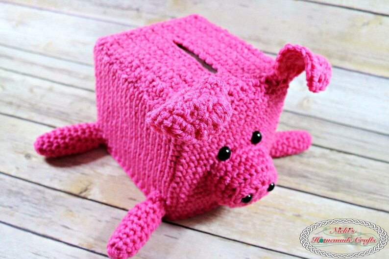 Tissue Box Cover CROCHET PATTERN Crochet Pig Amigurumi Pattern Crochet Decor Crochet Toy Pattern image 1