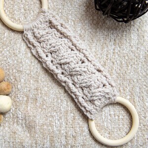 Cabled CROCHET RING TOWEL Holder Pattern Crochet Towel Holder Crochet Towel Topper Kitchen Crochet Pattern Crochet Christmas Gifts image 2