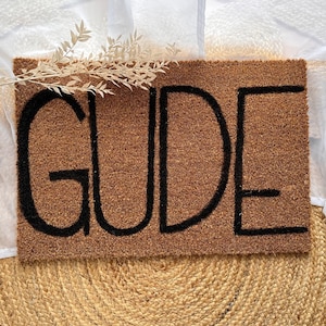 personalized doormat "gude" made of coconut fibers | personal gift | Wedding, relocation, inauguration, house construction, family | Hesse