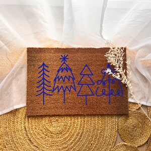 Fußmatte Tannenbäume aus Kokosfasern personalisierbar persönliches Geschenk Weihnachtsdeko & Geschenkidee zu Weihnachten Bild 5