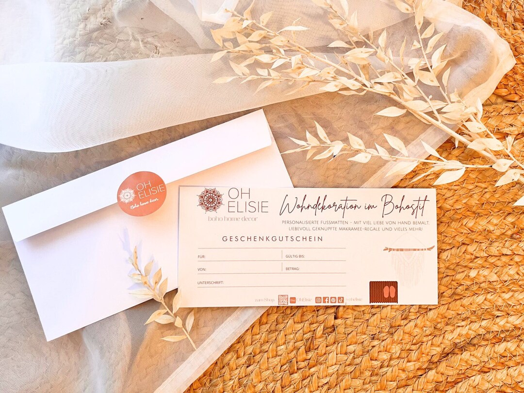 Geschenkgutschein mit Umschlag für den gesamtem