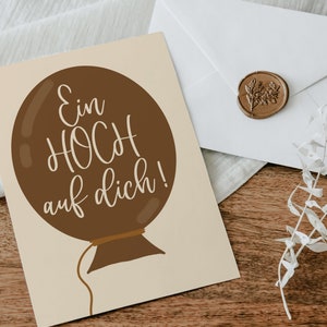 Postcard &quot;a high on you&quot; with white envelope and wax seal | DIN A6 | boho | Natural tones | illustrated | Flowers