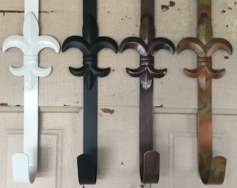Fleur-de-Lis Wreath Hanger, Over the Door Hanger, Front Door Hook