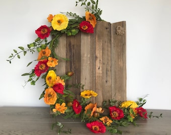 Artificial Poppy Garland: Spring Floral Home Decor (50")