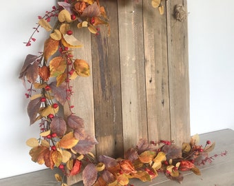 Fall Berry and Leaf Garland, Fall Garland Decor, Garland for Mantle