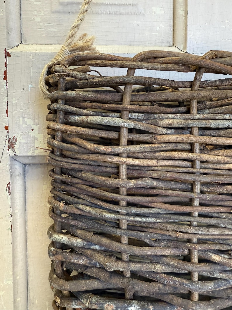 Large Woven Twig Door Basket: Grapevine Hanging Flower Arrangement - Etsy