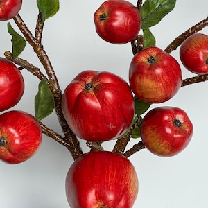 Bundle of 3 Spring Red Apple Branches for Home Decorating, DIY Home Decor Projects image 3