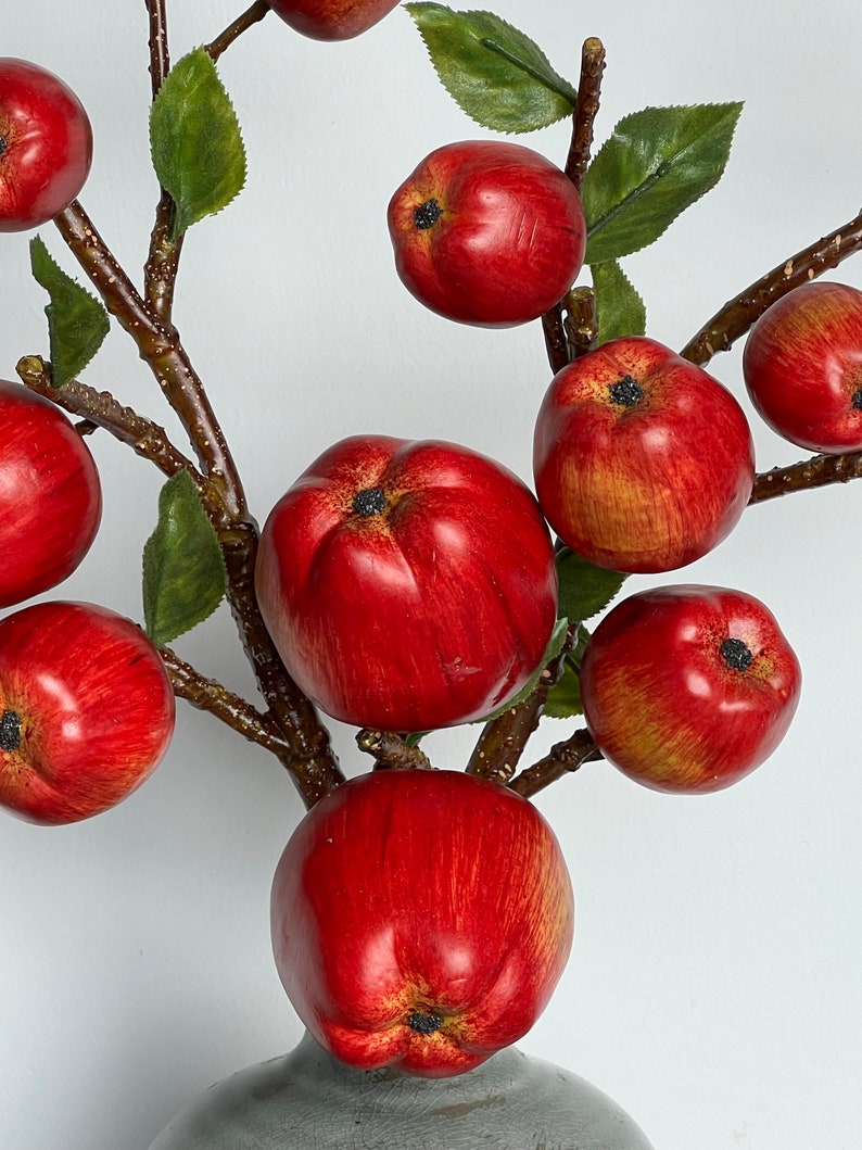 Bundle of 3 Spring Red Apple Branches for Home Decorating, DIY Home Decor Projects image 3