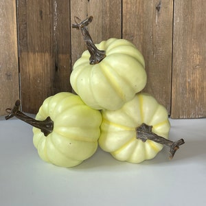 Cream Pumpkins for Decorating, Mini Cream Pumpkin Decor, DIY Pumpkin Wreath, Cream Pumpkin Picks on Stem image 2