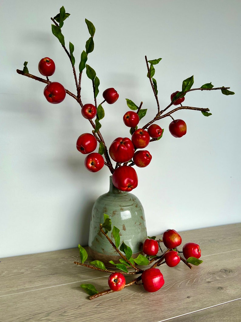 Bundle of 3 Spring Red Apple Branches for Home Decorating, DIY Home Decor Projects image 4