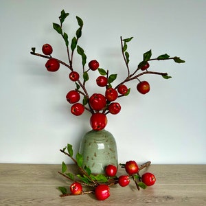 Bundle of 3 Spring Red Apple Branches for Home Decorating, DIY Home Decor Projects image 1