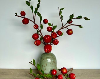 Bundle of 3 Spring Red Apple Branches for Home Decorating, DIY Home Decor Projects