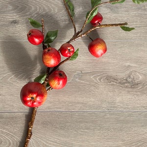 Bundle of 3 Spring Red Apple Branches for Home Decorating, DIY Home Decor Projects image 2
