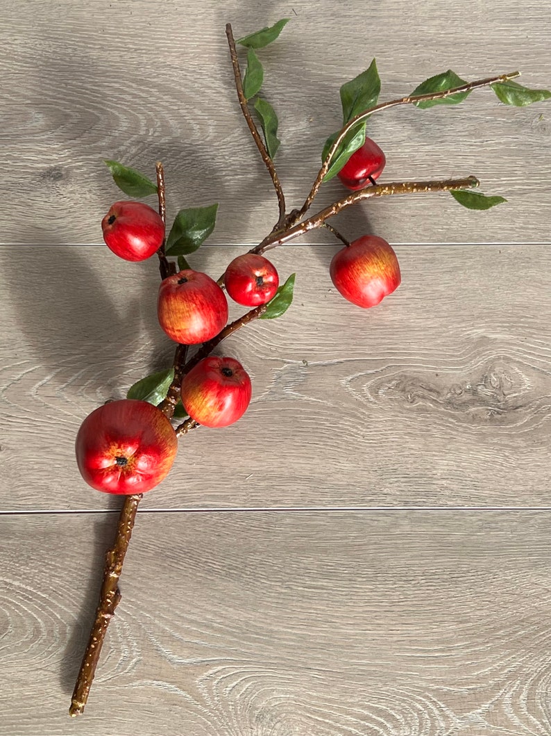 Bundle of 3 Spring Red Apple Branches for Home Decorating, DIY Home Decor Projects image 2