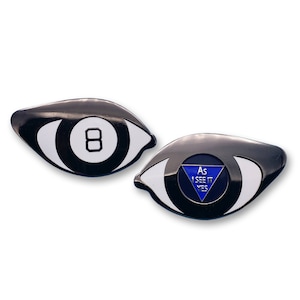 Set of 2 Magic 8 Ball Designer Lapel Pins