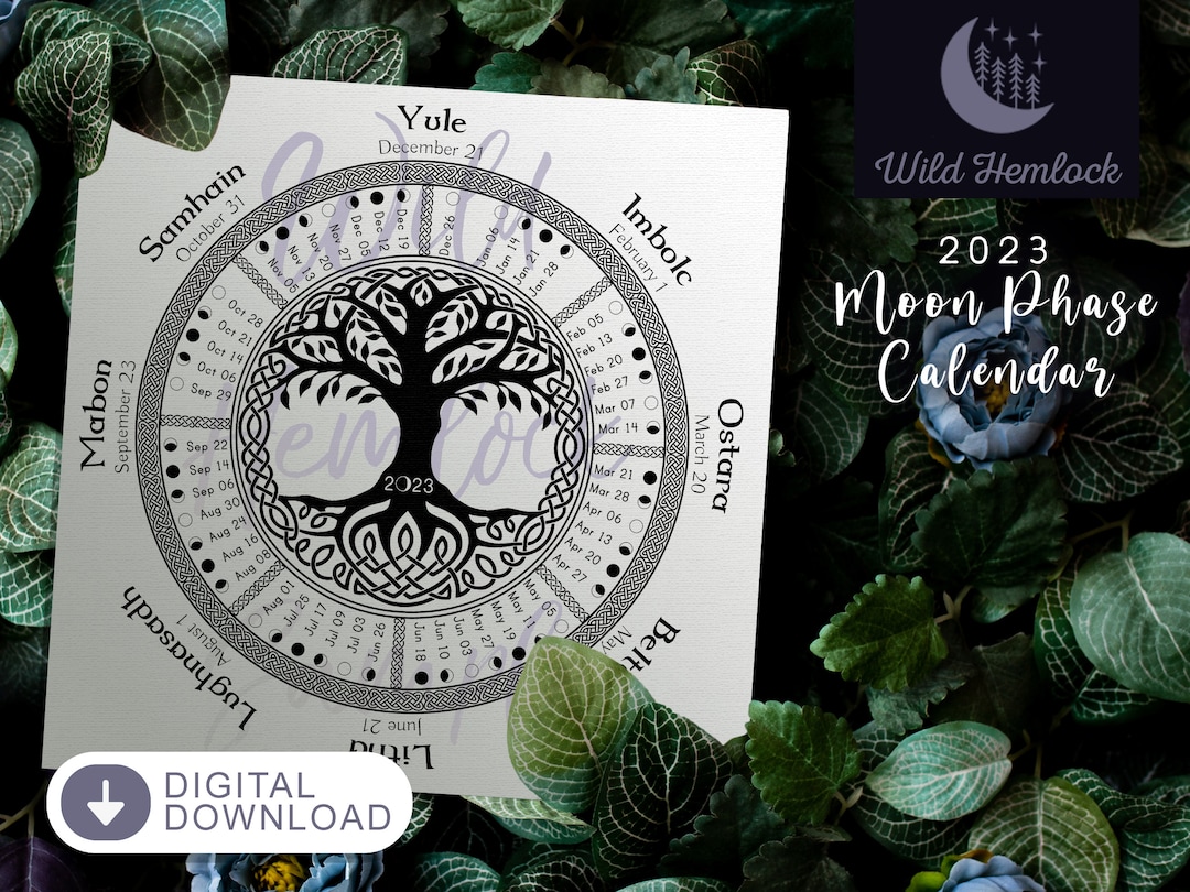 Celtic Lunar Calendar 2023 Calendar Moon Phases Tree of Life - Etsy