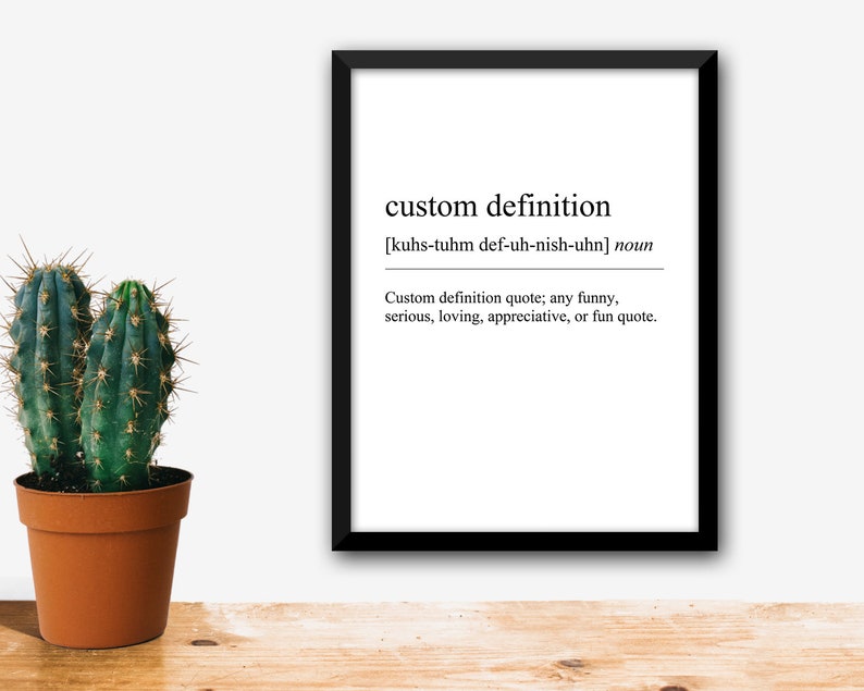 Definition Print Custom Decor Typography PDF Template Dictionary Digital Download Personalized Printable Wall Art Editable Quote Prints Gift image 1