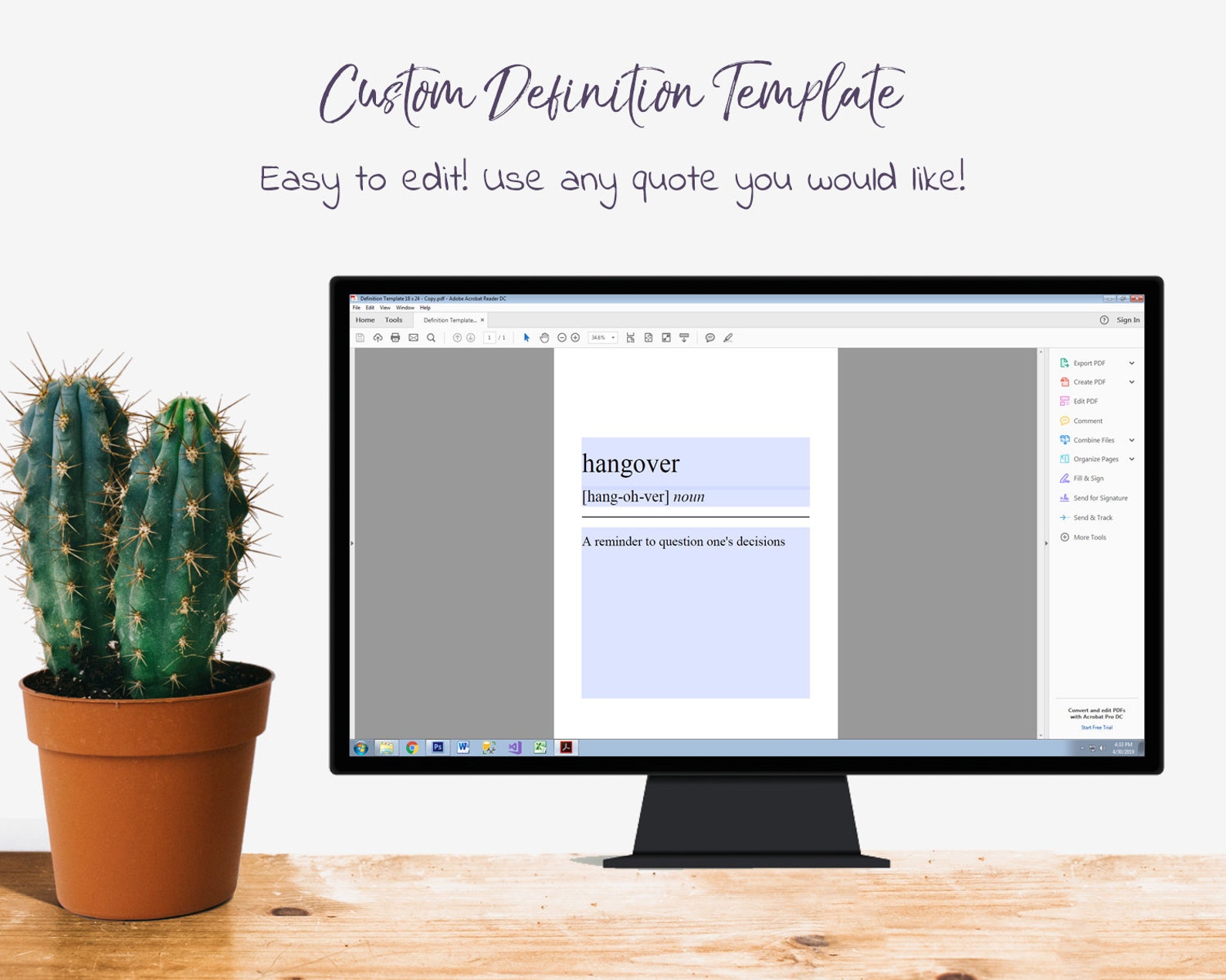 Definition Print Custom Decor Typography PDF Template Dictionary ...
