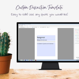 Definition Print Custom Decor Typography PDF Template Dictionary Digital Download Personalized Printable Wall Art Editable Quote Prints Gift image 2