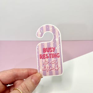 Busy Resting Do Not Disturb sticker - chronic illness stickers - vinyl die cut sticker - scrapbook and journal stickers - reminder stickers