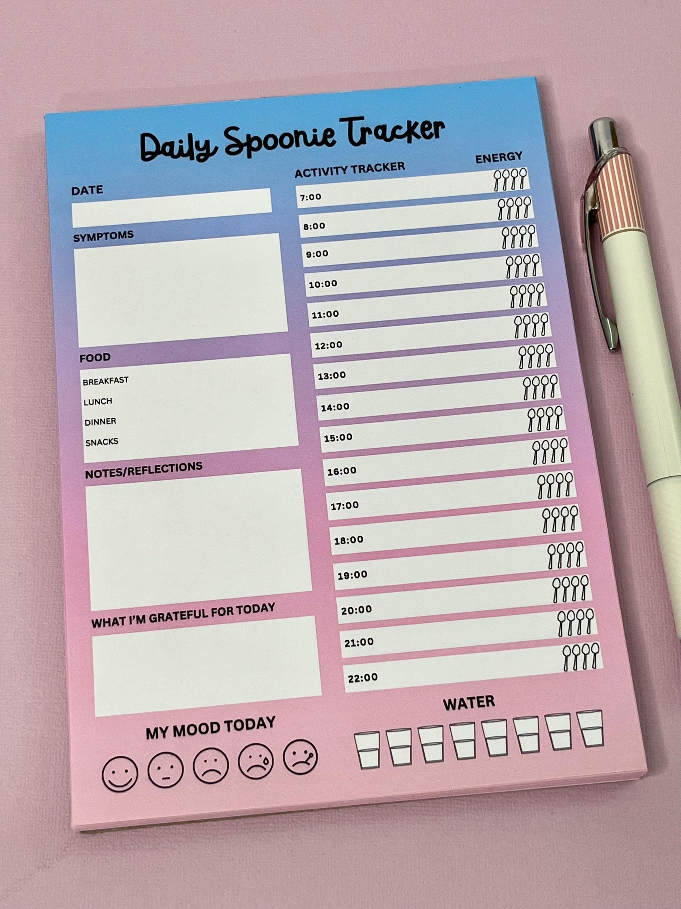 Daily Spoonie Tracker Notepad - Memo Pad Journal Symptom Tracker ...