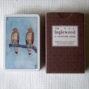 Baralho de cartas de caça Inglewood, cartas de naipes de animais em estilo medieval