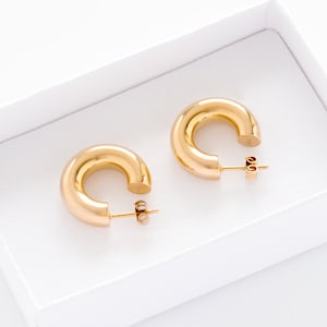Chunky Gold Hoops (size S) - Goldplated Silver Small Hoop Earrings