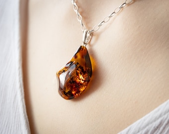Baltic Sea Amber Pendant - Real Amber Necklace - Multiple Versions
