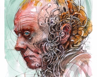 The Perpetual Witness of the Self "watercolour painting"