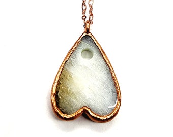 Citrine Planchette Necklace // Electroformed Jewelry // Soldered Copper Chain // Metaphysical, Crystals