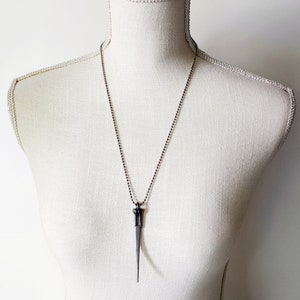 Gunmetal Coffin Nail Necklace // Copper Electroformed Jewelry // Gunmetal Ball Chain, Square Nail image 6