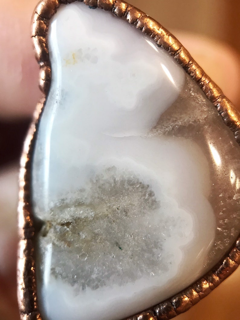 Stinking Rings Size 10, Stinking Water Creek Plume Agate Copper Ring // Electroformed ...
