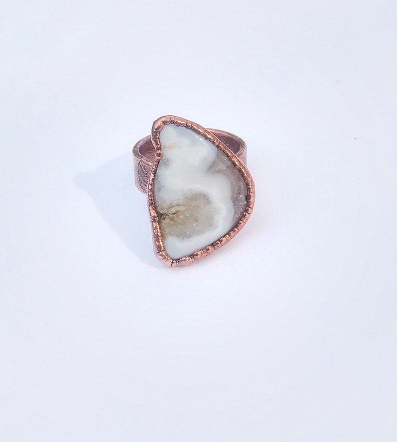 Stinking Rings Size 10, Stinking Water Creek Plume Agate Copper Ring // Electroformed ...