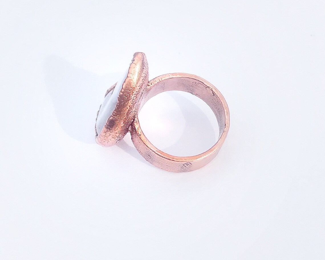 Stinking Rings Size 10, Stinking Water Creek Plume Agate Copper Ring // Electroformed ...