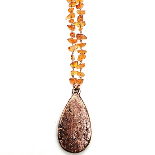 Red Moss Agate Necklace // Electroformed Jewelry // Carnelian Beaded Chain // Natural Stone, Metaphysical cheapest Jewelry