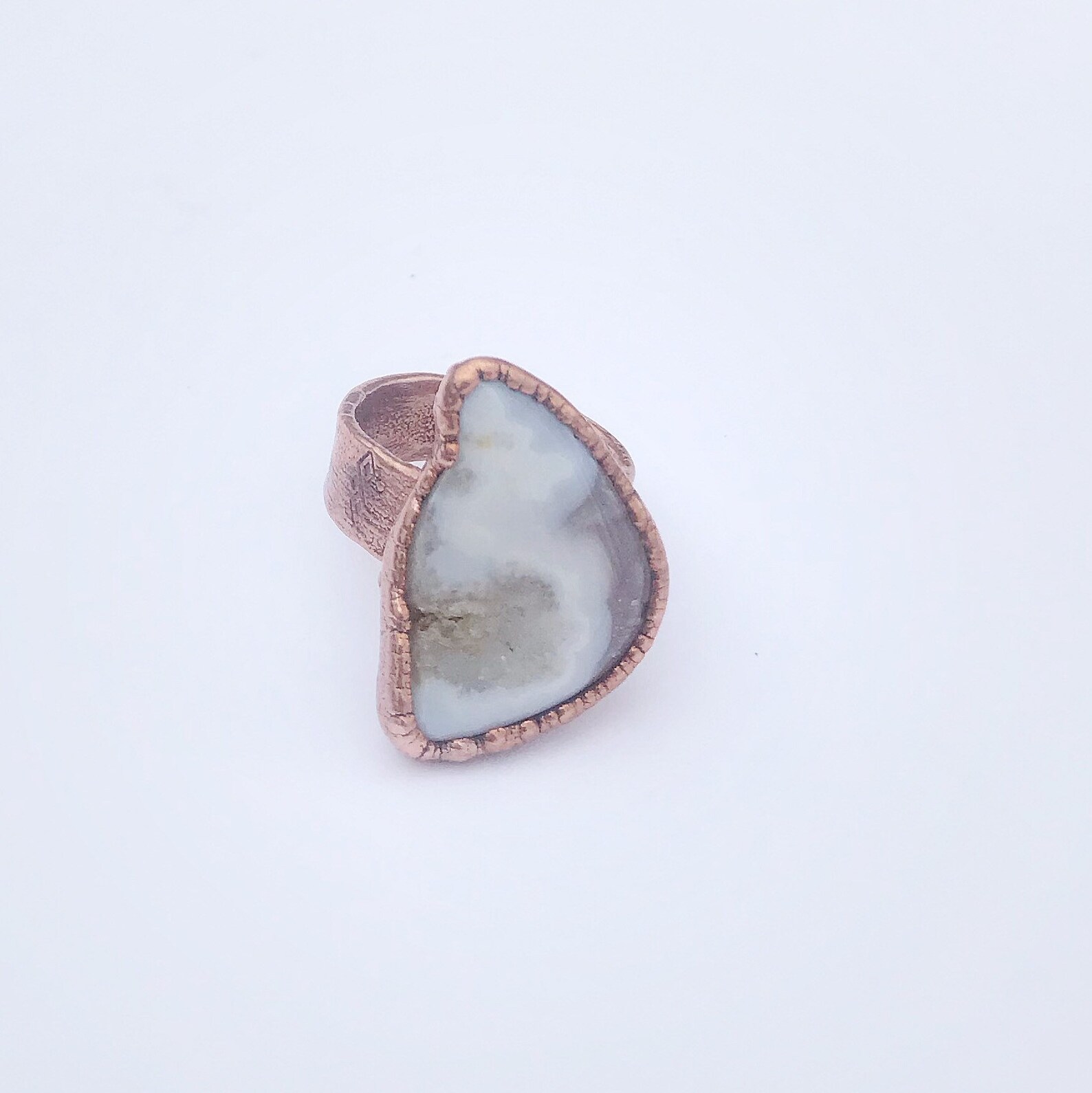 Stinking Rings Size 10, Stinking Water Creek Plume Agate Copper Ring // Electroformed ...