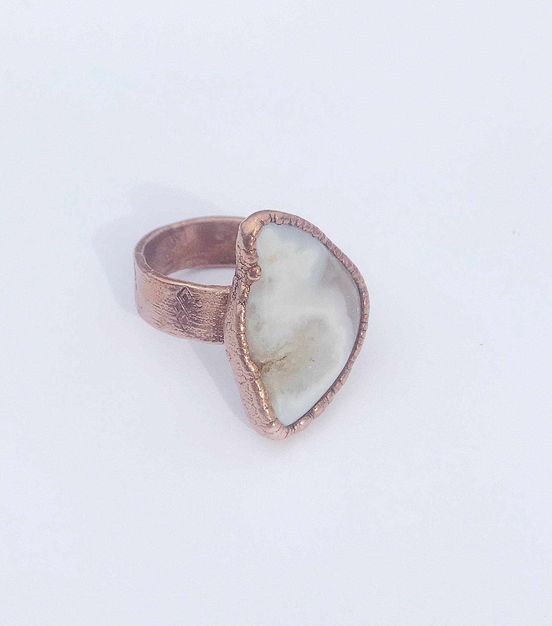 Stinking Rings Size 10, Stinking Water Creek Plume Agate Copper Ring // Electroformed ...