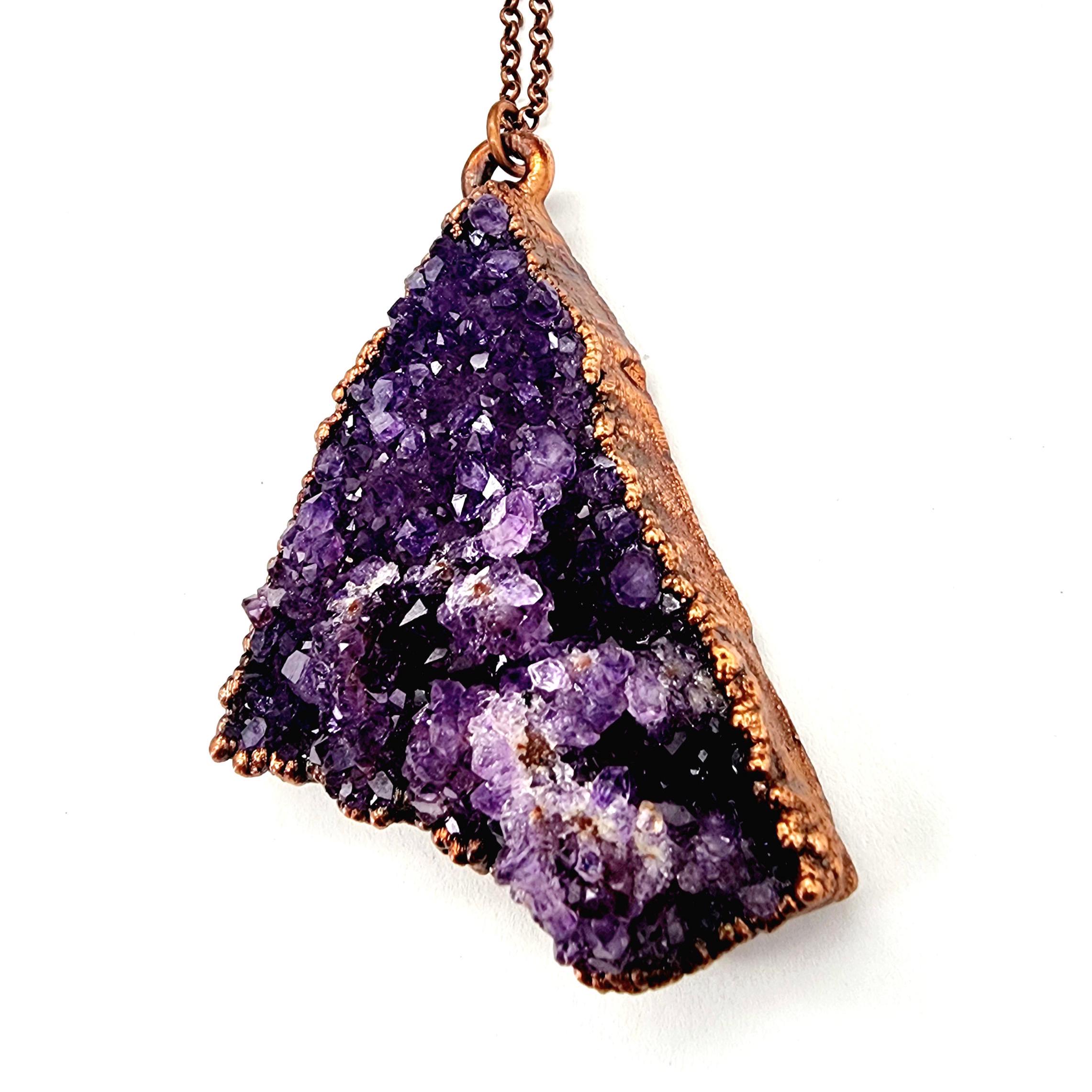 Amethyst Cluster Necklace // Electroformed Jewelry // Soldered Copper Chain // Metaphysical Jewelry // Crystal Jewelry