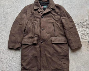 70s McGregor Pile Lined Heavy Wool Coat with Detachable Fishtail Hood