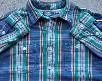 90s Plaid Cotton Polo Ralph Lauren Button Up Shirt