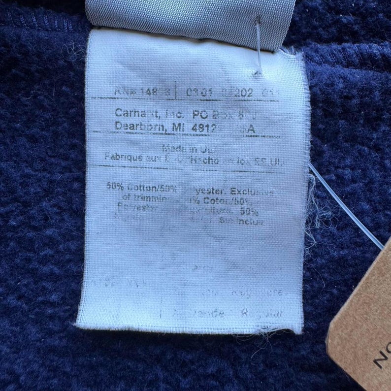 Vintage 00s Embroidered Navy Carhartt Hoodie image 6