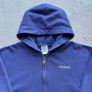 Vintage 00s Embroidered Navy Carhartt Hoodie image 3