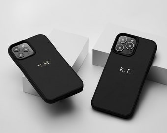 Personalized Leather iPhone Case Initials Leather Case iPhone 14 Pro Leather 13 Pro Max Case iPhone 13 Pro Max Leather Case iPhone 11 case