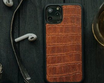 Cognac iPhone 11 Pro Case, Retro iphone 13 case, Leather Iphone XS Max case, Iphone 12 case, Iphone 13 case