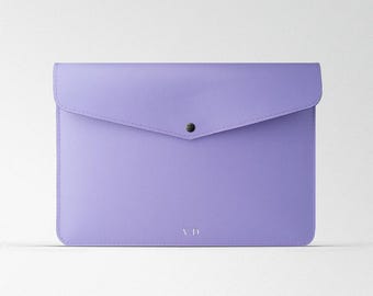 Funda de cuero morado para MacBook, funda personalizada para portátil, funda personalizada para MacBook, bolso para computadora