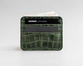 Dark Green Crocodile Cardholder, Dark Green Crocodile