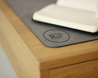 Large leather desk mat, custom mousepad, home office gift, desk pad mat, gaming decor, birthday gift fot husband, 3rd anniversary gift