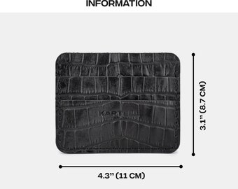 Dark Green Crocodile Cardholder, Dark Green Crocodile-embossed